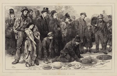 London Sketches, an Artist on Stone